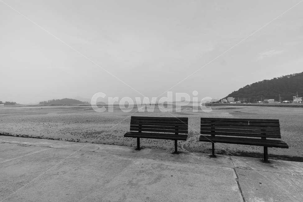 벤치,흑백풍경,쓸쓸함,흑백사진,의자,흑백,감성,landscape,선유도,한국풍경