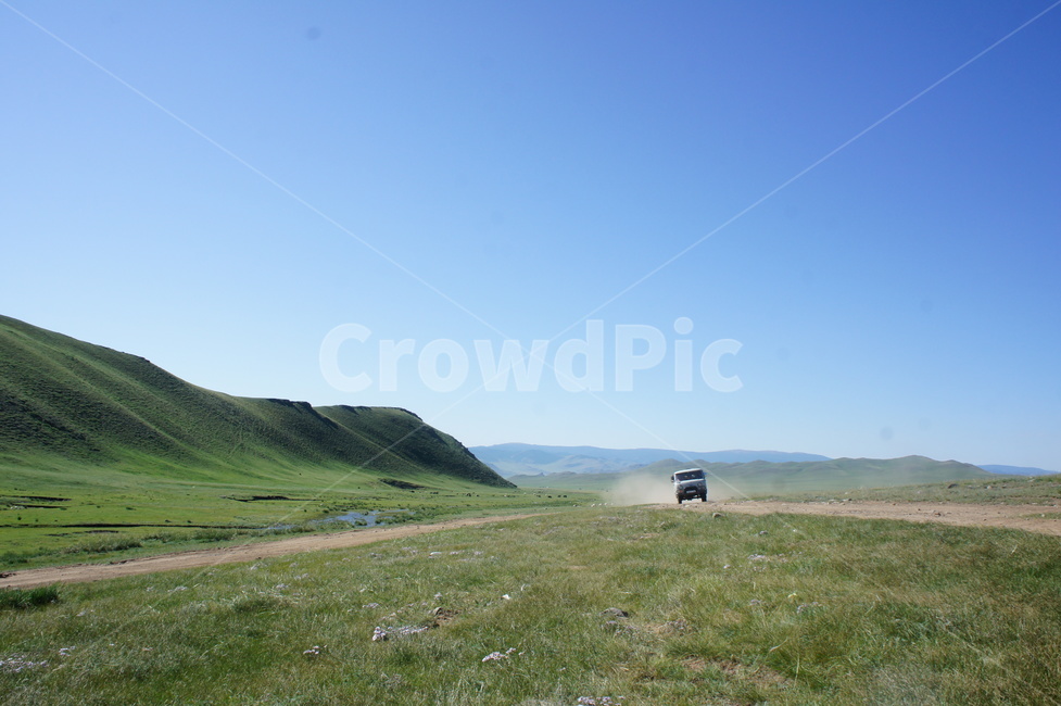 몽골,초원,하늘,길,mongolia,비포장도로,자연