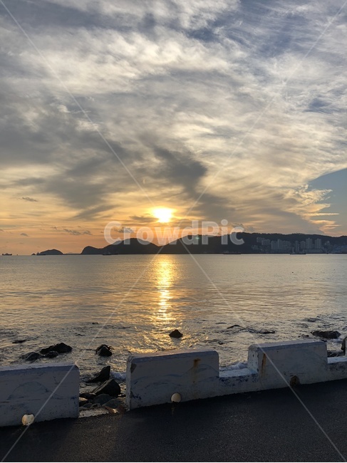 바다,방파제,노을,석양,풍경
