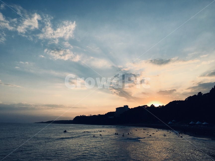 노을,제주도,하늘,석양,역광