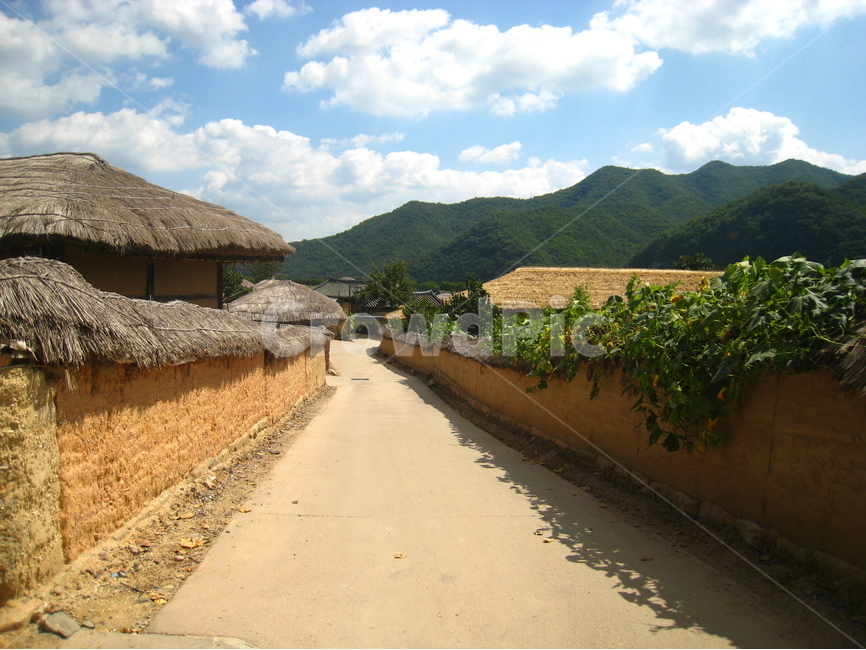 경북,안동,하회마을,골목,길,담장,파란하늘,구름,전통,wall,road,tradition,blue,sky,짚,straw,지붕,roof,산,mountain,cloud,시골,마을,풍경,landscape,country,rural,town,한국전통,한국문화,korean traditional,korean culture