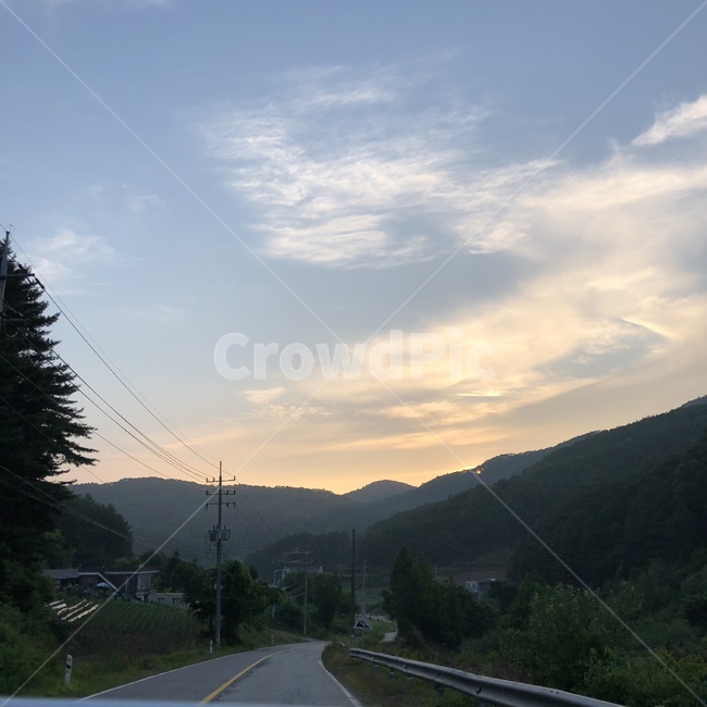 노을,자연,드라이브,하늘,석양,일몰