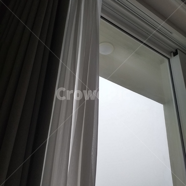 휴식,flex,휴가,창문,커튼,회색,날씨,안개