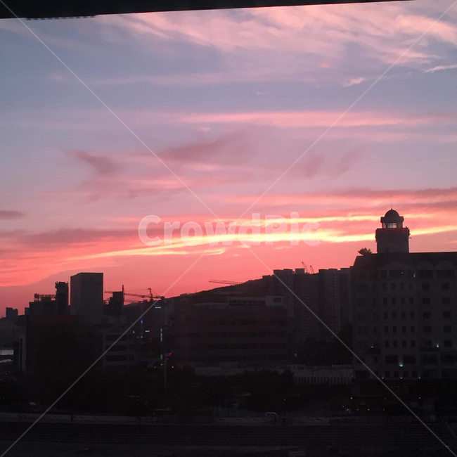 붉은노을,노을,핑크빛,하늘,구름