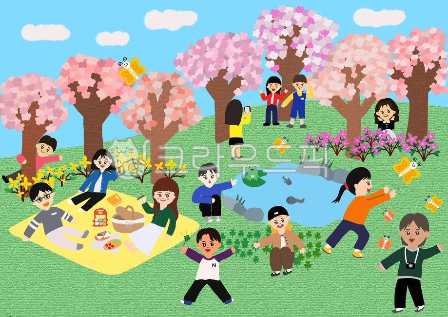 Kindergarten spring environment composition,spring outing,Cherry Blossom,spring theme,Spring background,spring illustration,Azalea,spring,Spring environment composition,forsythia,cherry blossom viewing,Daycare spring environment composition,Daycare spring