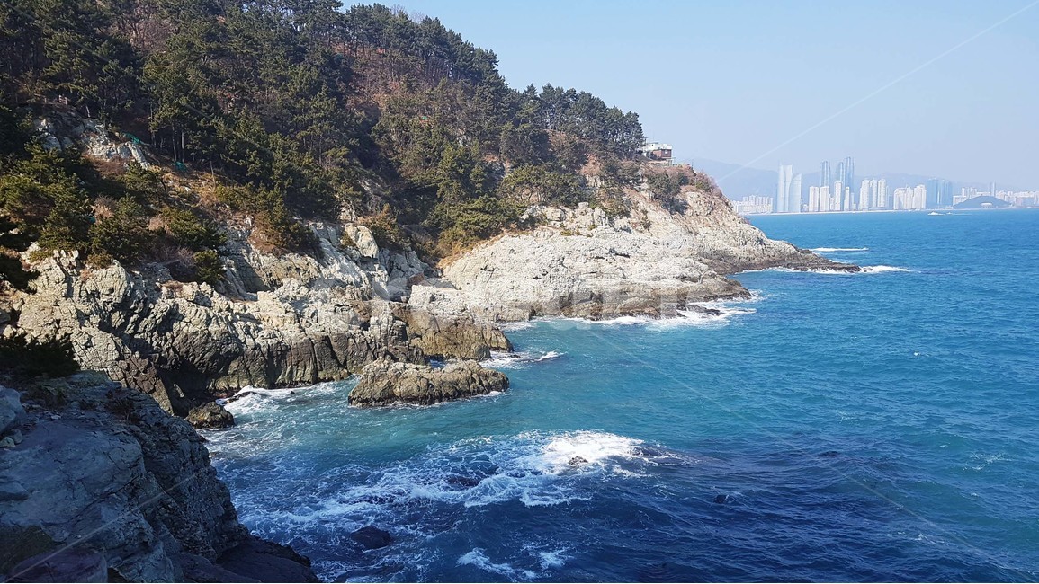 바다,바닷가,파도,해안가,수평선,자연,풍경,절경,해안도로,하늘,절벽,해안절벽,나무,윤슬,물거품,부산,이기대,해파랑길,겨울바다,파란색,바위,자연,풍경,nature,landscape,promontory,곶,cliff,낭떠러지,outdoors,옥외