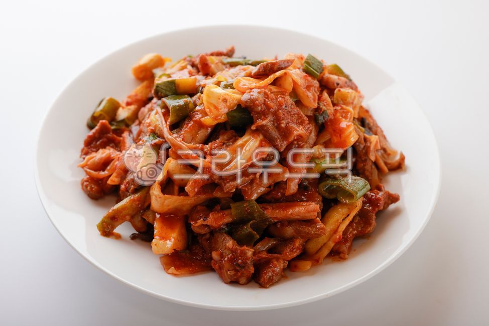 Stirfried pork,Spicy,plate,vegetable,bowl,Stirfried Pork Belly,Stirfried Vegetables,pork belly,Korean food,ingredients,cooking,cook,Korean,delicious,food,Stirfried squid,meal,calamari,meat,Osam Bulgogi
