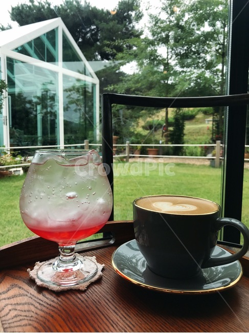 카페,커피,라떼,에이드,나무,자연,음료,창가,테이블,풍경,tree,ade,coffee,cafe,커피,카페,coffee,cafe