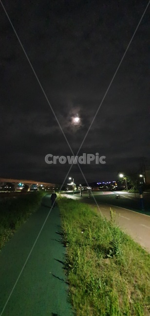 용인,처인구,경안천,산책,야경,달빛,운동