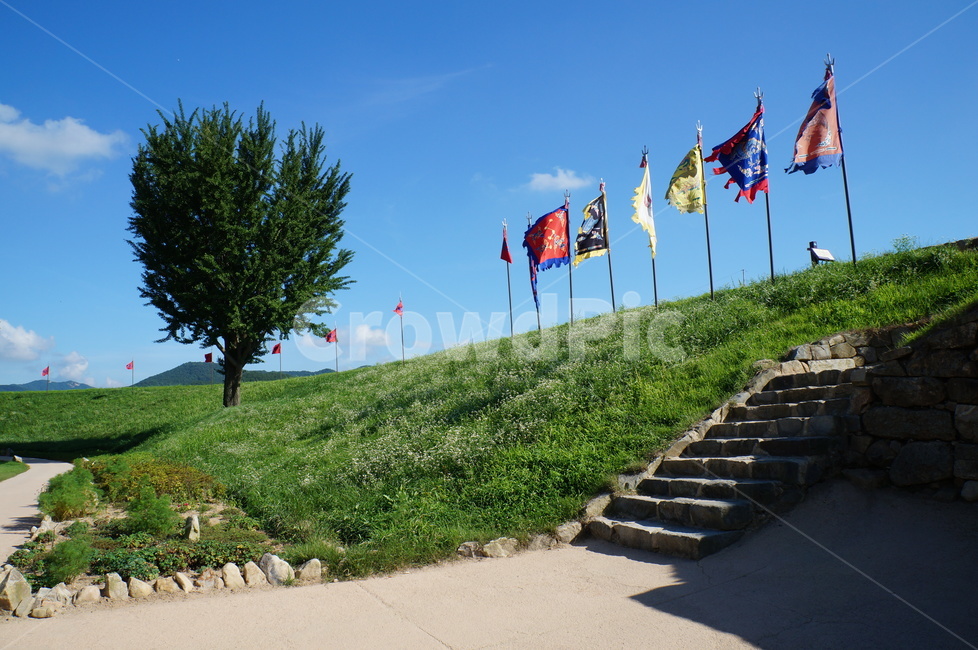 서산,해미읍성,파란하늘,푸르름,초록,여름,자연,풍경,nature,landscape,symbol,상징,flag,깃발