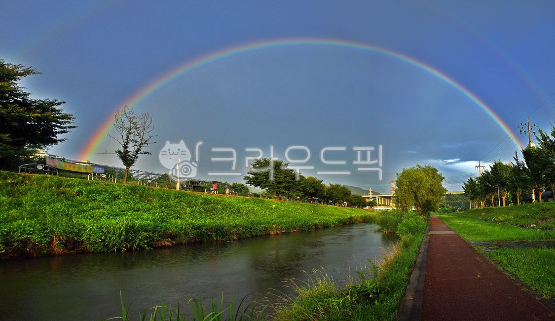rainbow,panorama,nature,Uiwang city,optical phenomenon,River,Crane Stream,double rainbow