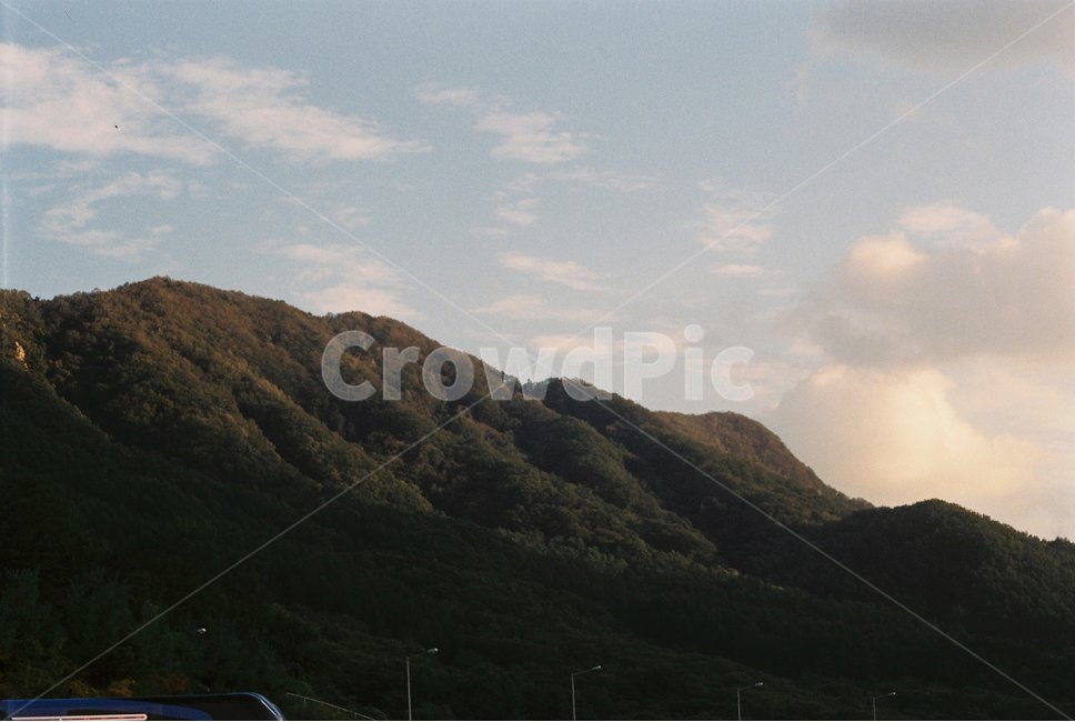산,구름,하늘,산등성이,가을