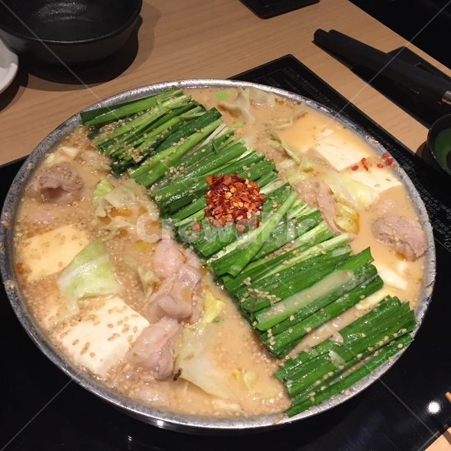 일본음식,모츠나베,곱창전골,부추,일식