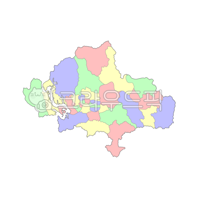 myeons,yellow,fourcolor map,red,Yeongnam,Gyeongsangnamdo,map,Republic of Korea,Korea,provinces,Gyeongnam,green,cities,Gyeongsangdo,Jinjusi,dong,administrative districts,blue,towns,administrative district map,counties,Jinju