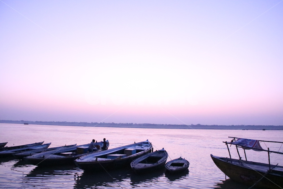 일출,sunrise,선박,watercraft,인도,갠지스강