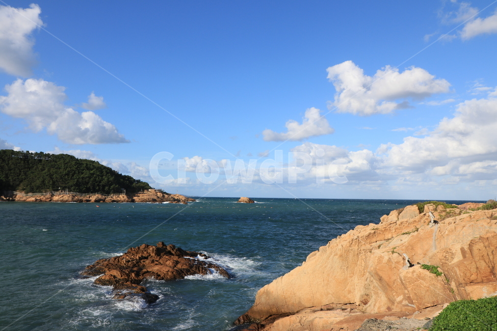 바다,하늘,자연,푸른,배경,파란,바위,자연,풍경,nature,landscape,promontory,곶,ocean,대양,sea,outdoors,옥외,water,물,land,땅