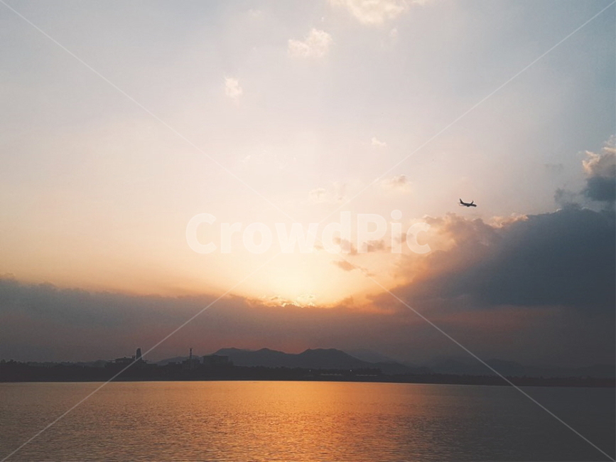 섬,일몰,sunset,붉은하늘,redsky,sky,강,하늘