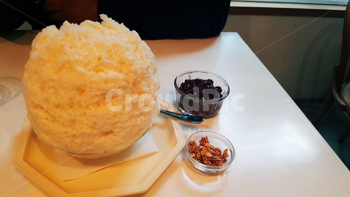 빙수,팥,후레이크,시원함,디저트