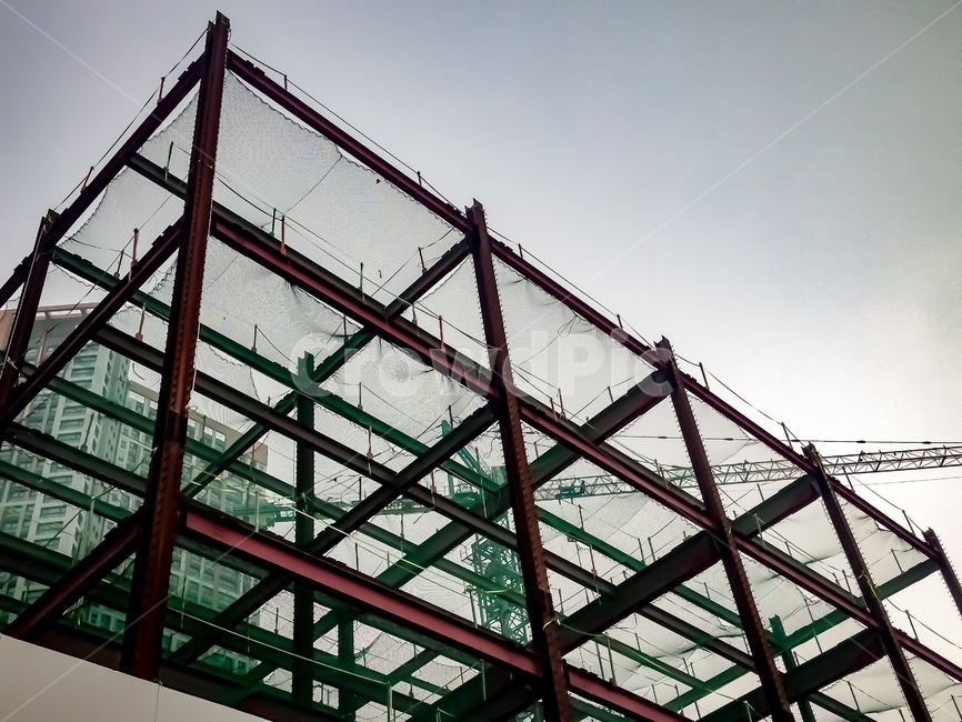 building construction,steel,iron frame,building framework,construction site,construction,Under construction,high rise building,building