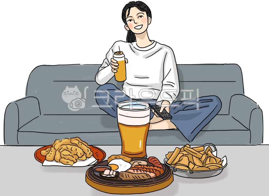 혼술, 사람, 싱글, 술, 맥주, 사진,이미지,일러스트,캘리그라피 - lme1123작가