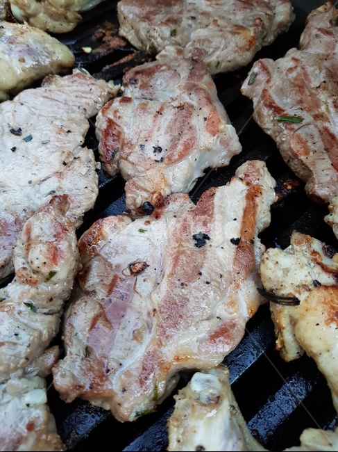 숯불구이,야외캠핑,돼지고기,그릴,숯불돼지