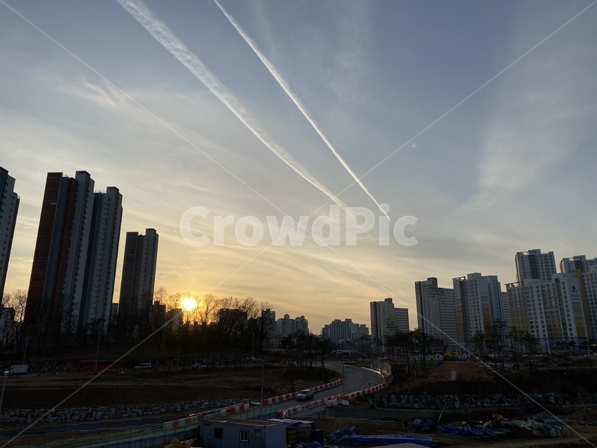 신도시,아파트,노을,하늘,sunset