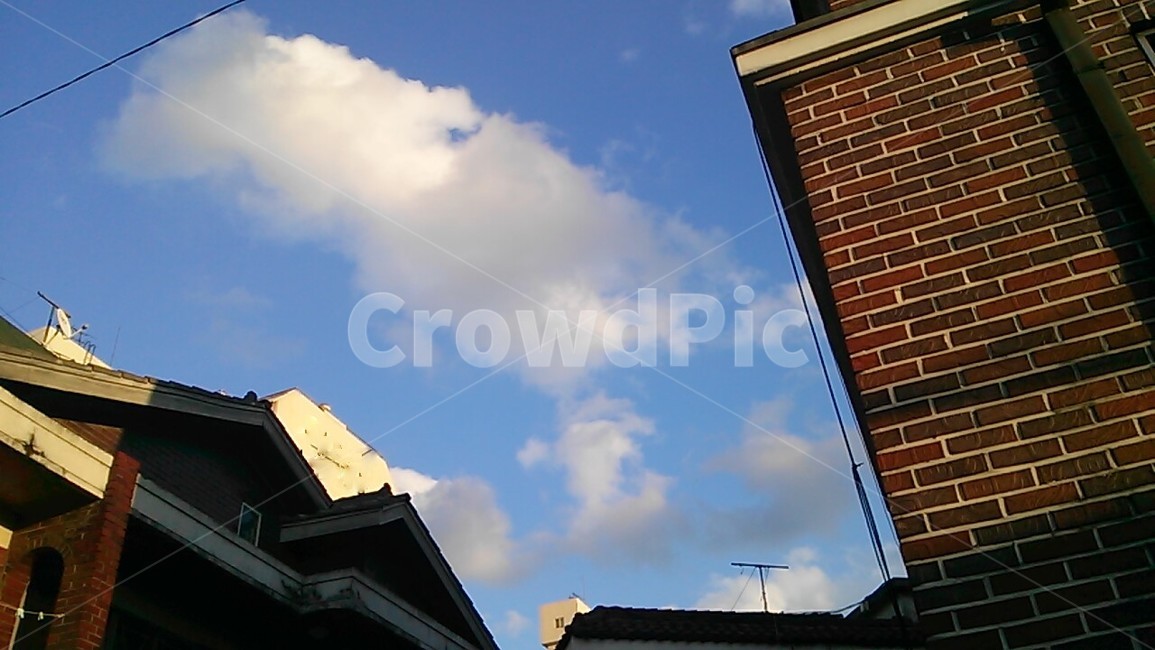 건축물,architecture,건물,building,하늘,주택,전깃줄,wire,cord,cable,sky,house,구름,cloud,벽돌,brick,day,낮