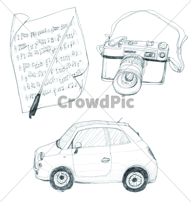 손그림,handdrawing,연필,pencil,연필라인,pencilline,연필그림,악보,music,score,음악,pencilpicture,카메라,camera,자동차,car,motor,그래픽,일러스트레이션,graphic,illustration