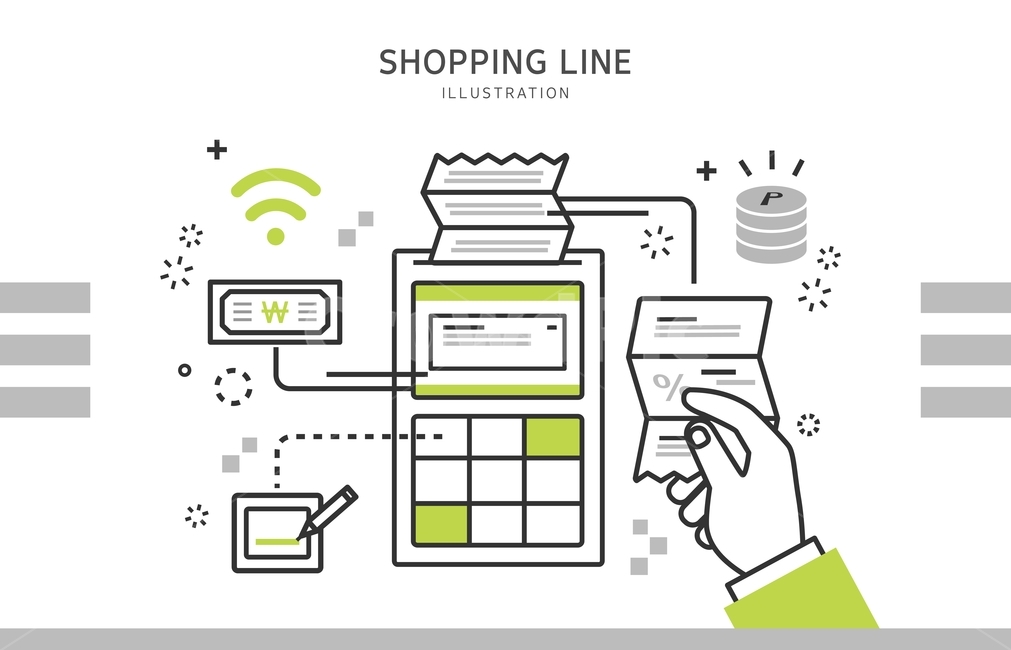 계산기,영수증,포인트,쇼핑,라인일러스트,일러스트,라인,팝업,배너,쇼핑,shopping,그래픽,일러스트레이션,graphic,illustration