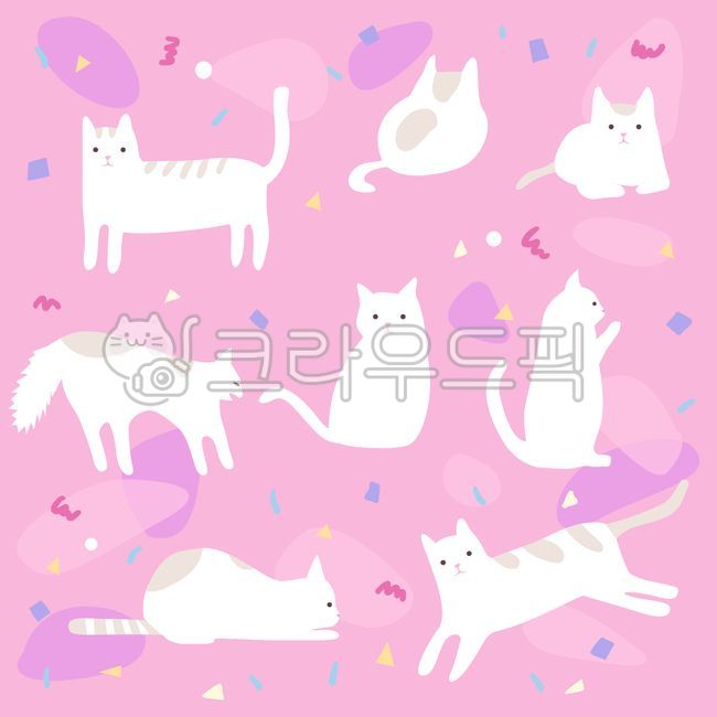pink,pattern,cute,triangle,white,mammal,continuous,cat,drawing,pet,Background,motion,shape,pose,texture,continuous pattern,companion animal,picture,background,various,animal,illustration,circle,colorful