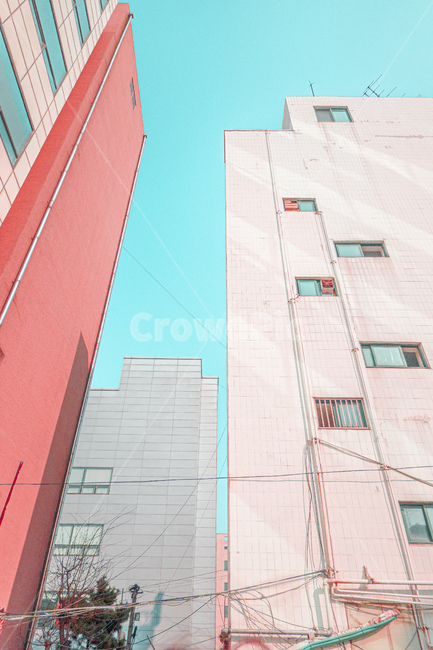 건물,도시,핑크,민트,하늘,건축물,건물외관,exterior,building,structure,architecture,construction