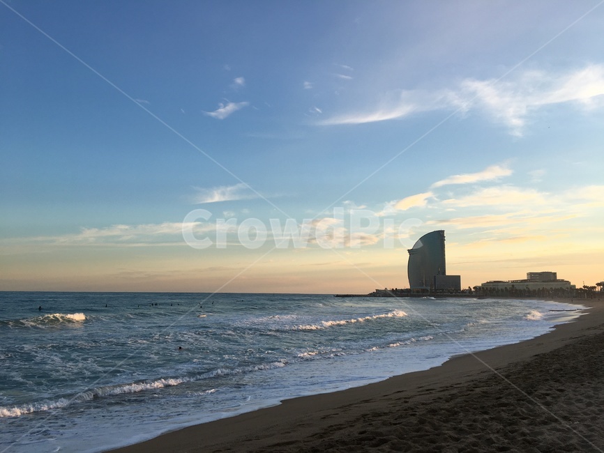 nature,자연,ocean,대양,옥외,sea,바다,water,물,스페인,바르셀로나,바르셀로나비치,비치