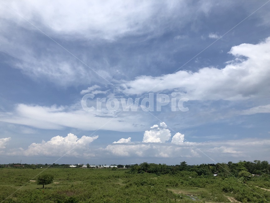 하늘,풍경,맑은하늘,구름,청량,날씨,자연,풍경,nature,landscape,outdoors,옥외,weather,grassland,목초지,field,들,cloud,cumulus,적운,sky
