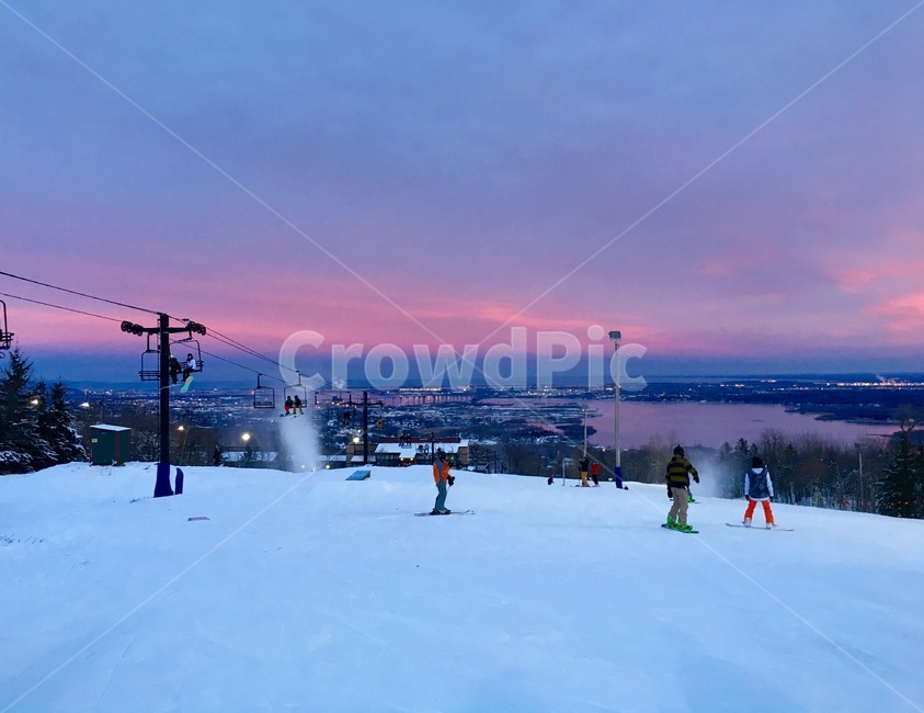 스키장,노을,해외,스노우보드,스키,겨울,계절,winter,season,사람들,대중,군중,other people,crowd,스포츠,레저,운동,sports,leisure,exercise