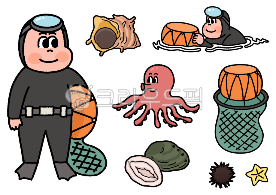conch,octopus,seafood nuki,femalediver,matter,sea,seafood illustration,Haenyeo png,design,abalone,Haenyeo painting,seafood png,starfish,octopus picture,graphic,seafood,octopus illustration,Haenyeo,png,sea urchin,Haenyeo Nuki,ocean,Haenyeo illustration,ill