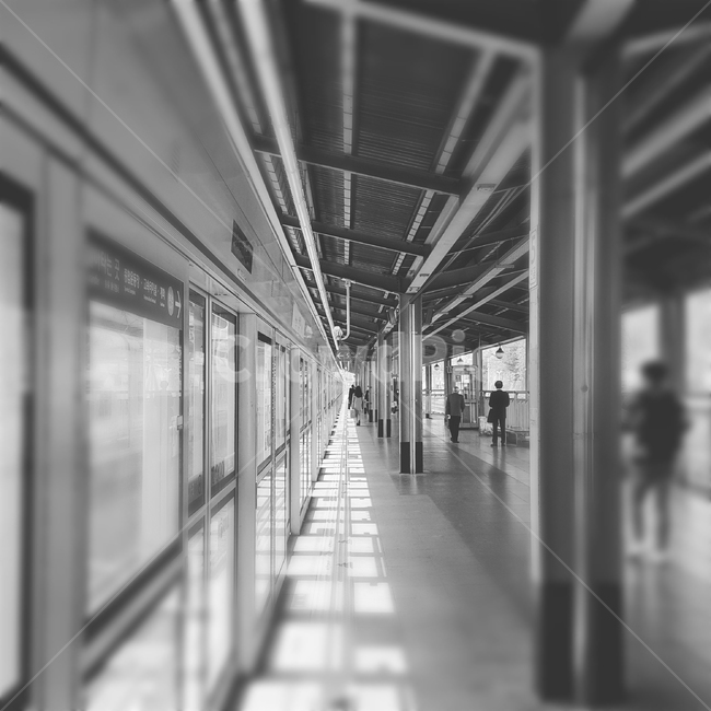 지하철,역사,내부,흑백,풍경,흑백,모노톤,monochrome,black and white