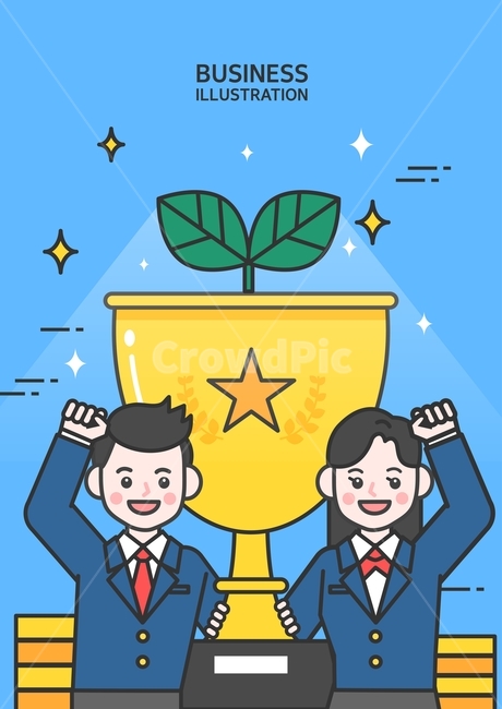 트로피,코인,협력,발전,성장,새싹,회사원,직장인,인포그래픽,비즈니스,일러스트,산업,industry,industrial,비즈니스,사업,business,service,work,그래픽,일러스트레이션,graphic,illustration