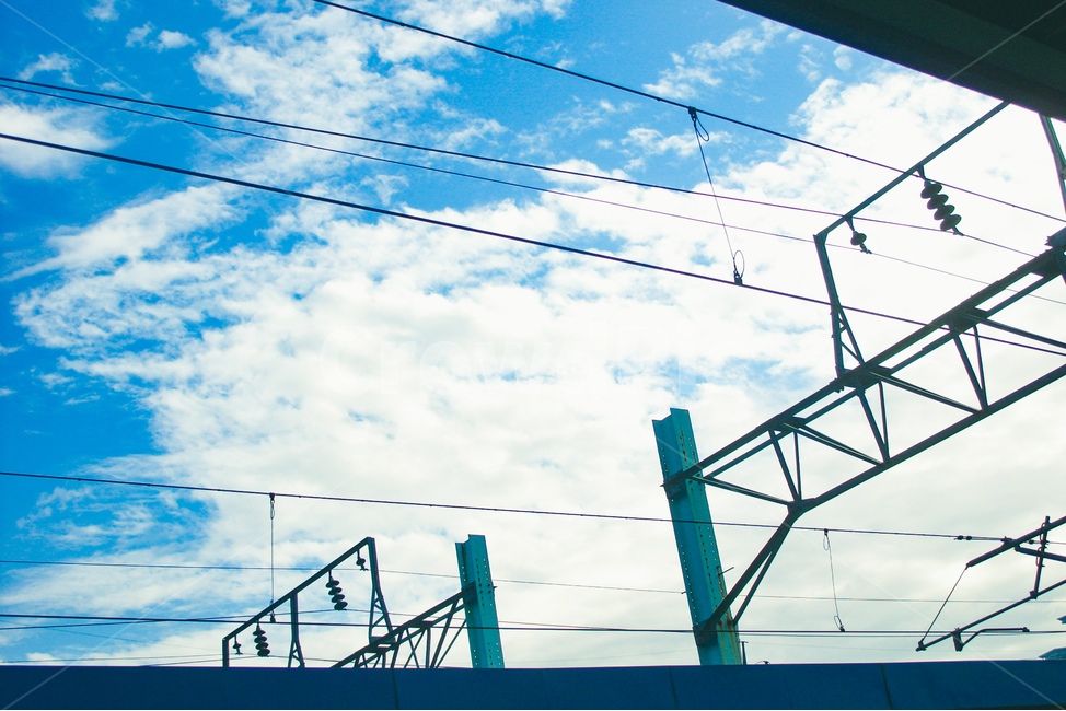 전선,철도,하늘,sky,train,기찻길