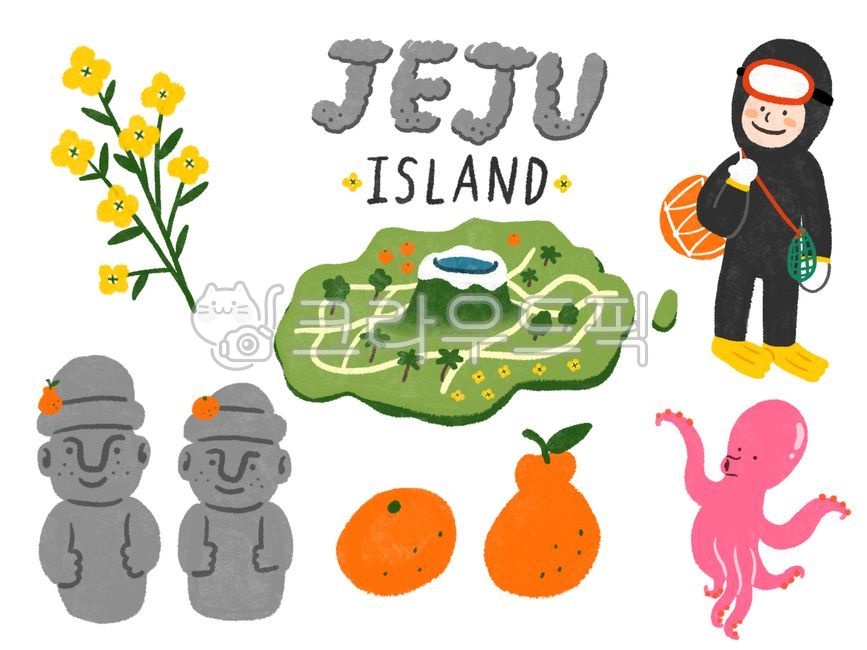 Jeju,octopus,fruit,dolhareubang,icon,jejuisland,cute,tangerines,hanrabong,spring flowers,character,hareubang,graphic,mandarin,seafood,fruit illustration,hand drawing,spring illustration,Jeju Island illustration,Haenyeo,juice,Hallabong,korea,Dolhareubang,o
