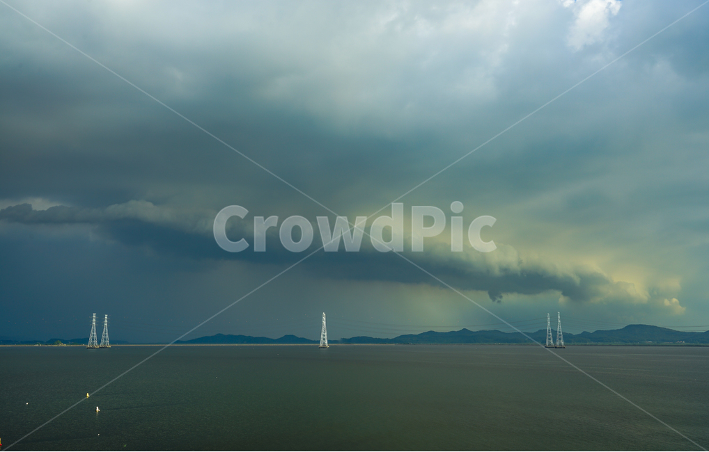 바다,구름,하늘,철탑,먹구름,풍경,자연,풍경,nature,landscape,weather,날씨,outdoors,옥외