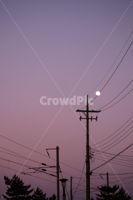 달,하늘,저녁하늘,감성,감성사진,전봇대,야경,밤,풍경,nightscape,night,landscape