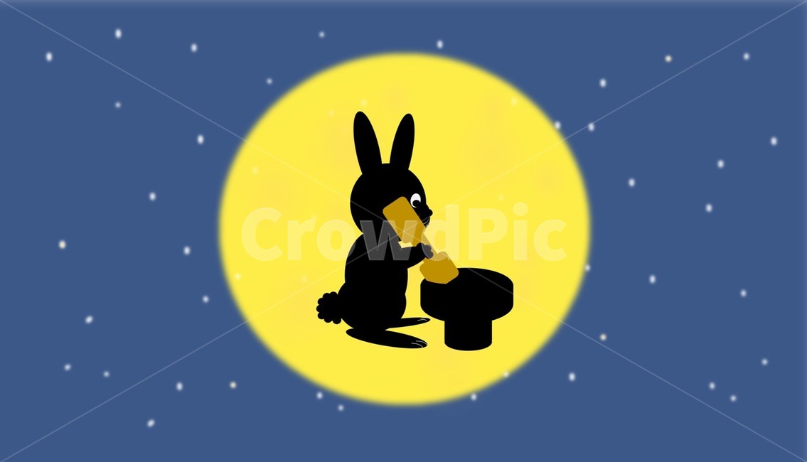 한가위,추석,절구찧는토끼,추석인사,토끼,한가위인사,달,달토끼,정월대보름,그래픽,일러스트레이션,graphic,illustration