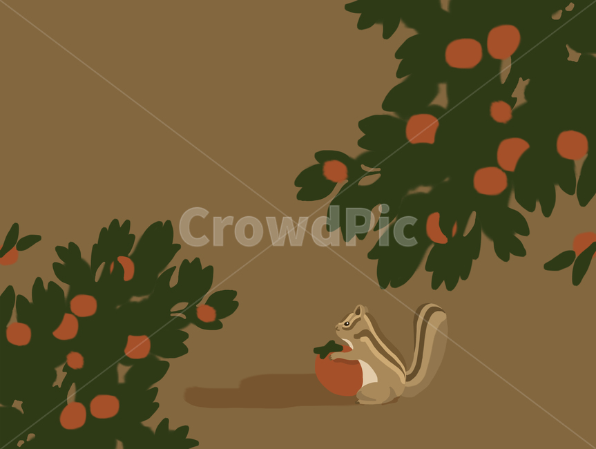 가을,감나무,다람쥐,일러스트,가을감성,가을일러스트,브라운,갈색,가을,계절,fall,autumn,season,그래픽,일러스트레이션,graphic,illustration