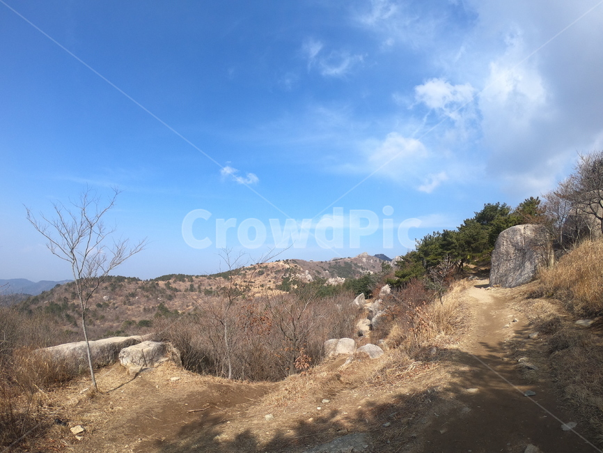 산,자연,등산로,금정산,하늘,겨울