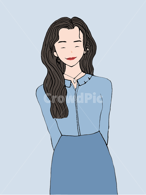 긴머리,웨이브,여자,프로필,인물,캐릭터,그래픽,일러스트레이션,graphic,illustration