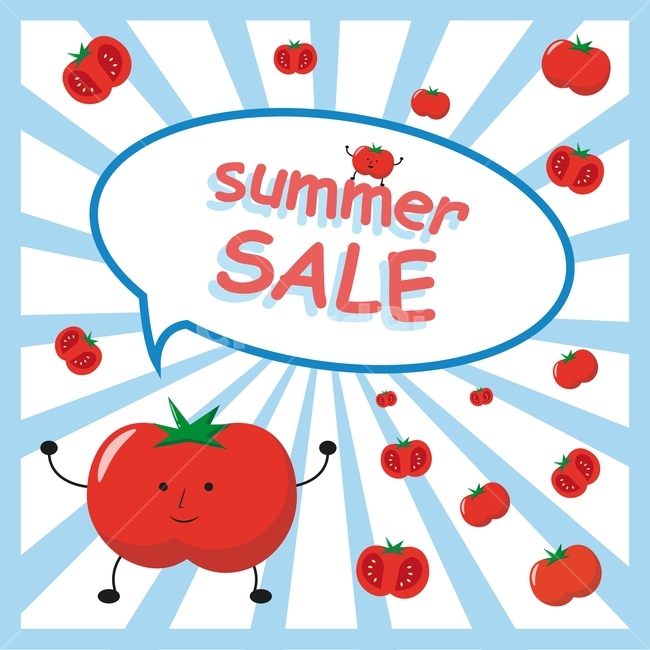 토마토,여름,과일,세일,말풍선,이벤트,일러스트,배경,여름,계절,summer,season,그래픽,일러스트레이션,graphic,illustration