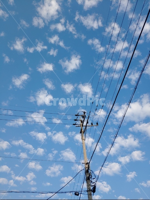 케이블,cable,powerlines,하늘,구름