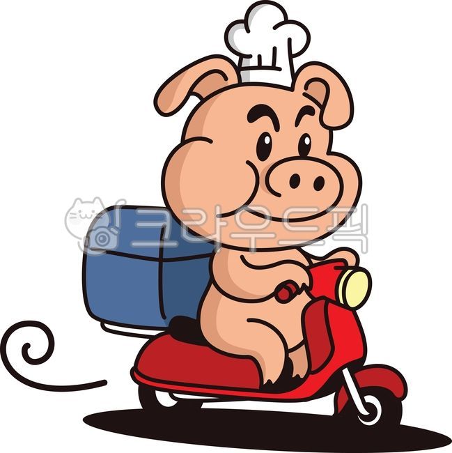delivery,Pork feet,Pig drawing,restaurant character,restaurant,pig character,Bossam,pork,delivery character,pig,pork belly,Pork barbecue,Pig illustration,delivery food