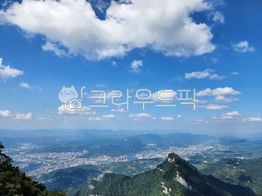 중국,장가계,장자제,천문산,풍경,하늘,구름,자연