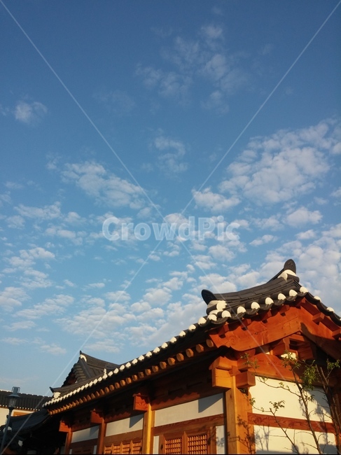 한국,한옥,전주,전통,하늘,기와,목조